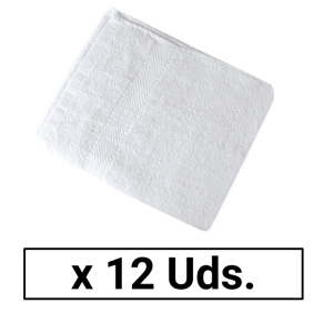 Eurostil - Confezione 12 asciugamani bianchi 100% cotone 40 x 80 cm 380 Grs / M2
