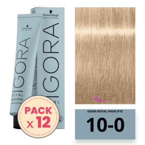 Schwarzkopf - Pack 12 Tintes Igora Royal HIGHLIFTS 10/0 Rubio Platino Natural 60 ml