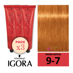 Schwarzkopf - Igora Reale Confezione 3 9/7 Tintes Biondo Chiarissimo 60 ml cobrizo