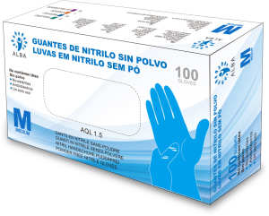 Alba - Guanti monouso in nitrile senza polvere Blu Taglia M (100 pezzi) (003.178)